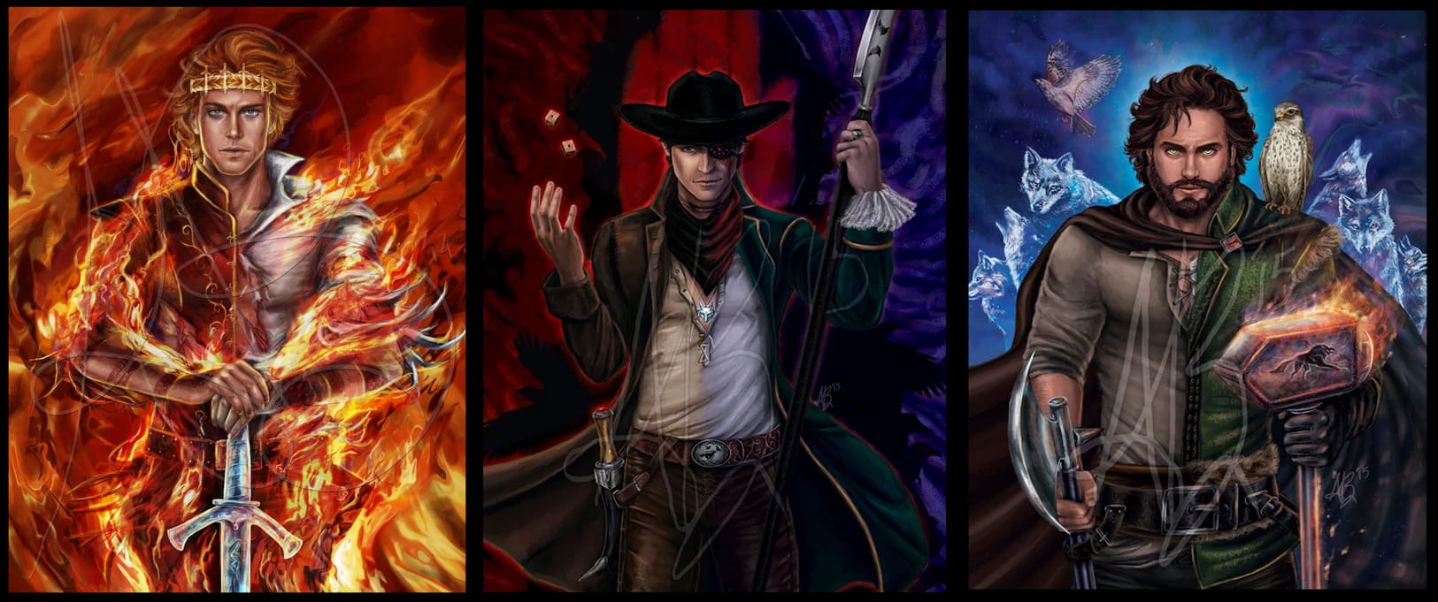 Rand al'Thor, Mat Cauthon, and Perrin Aybara